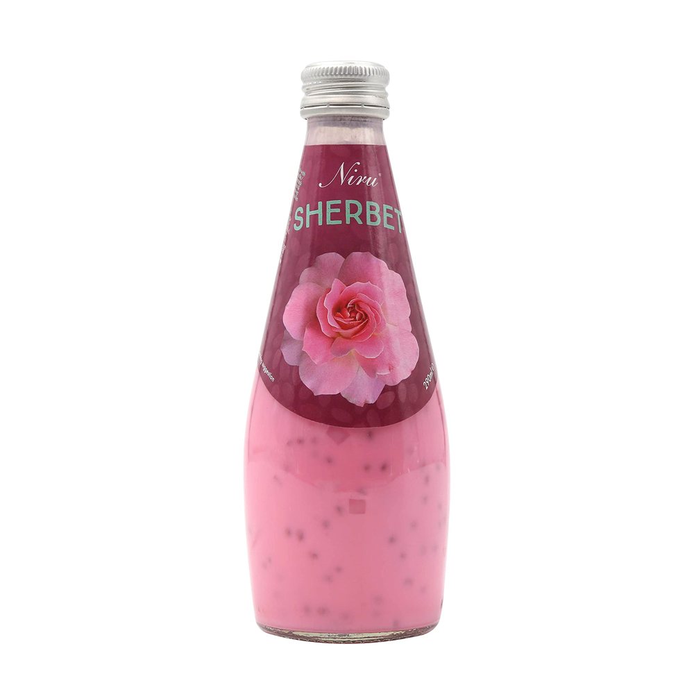 Niru Faluda Drink Rose Flavour with Basil Seed 290ml