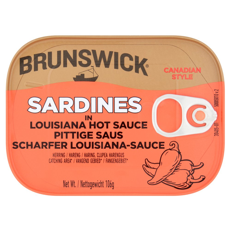 Brunswicks Sardines in Louisiana hot Sauce 106g