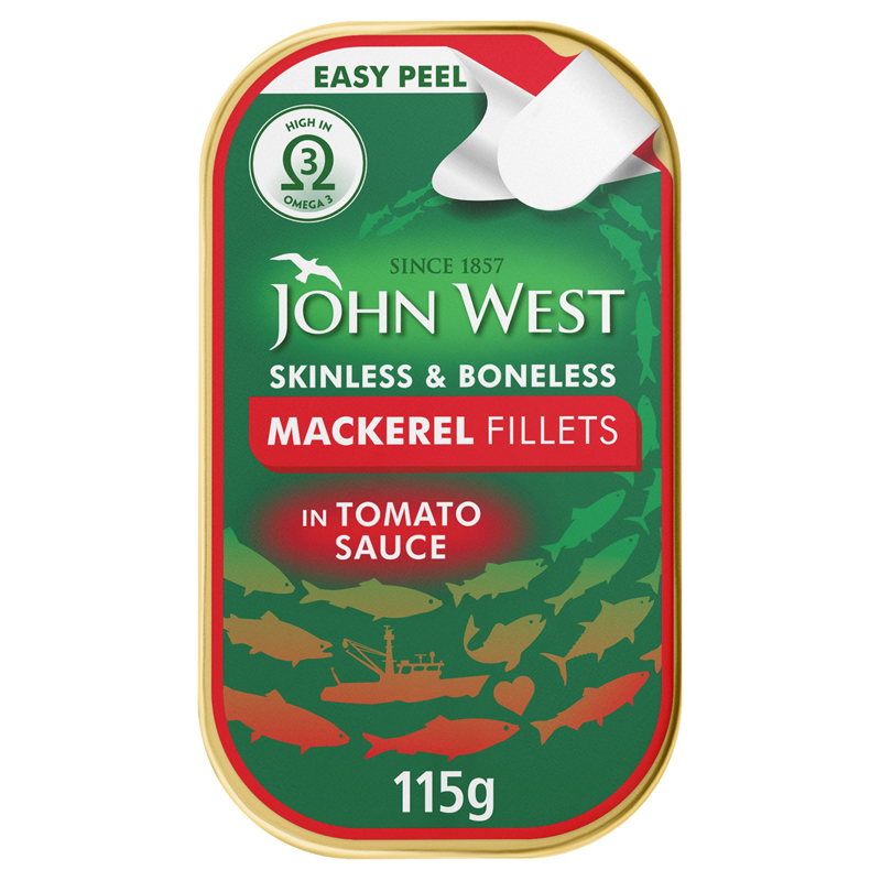 John west Mackrel Fillets in Tomato Sauce 125g