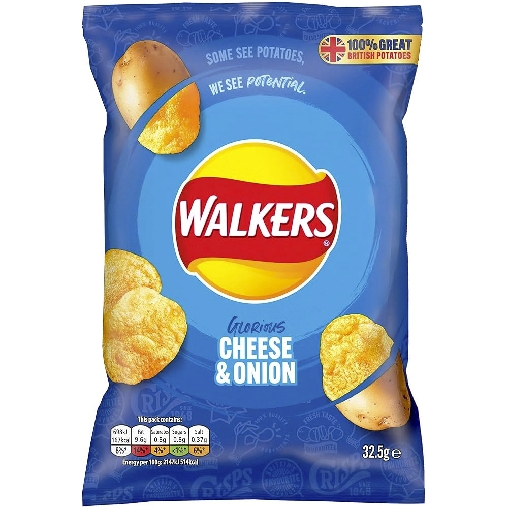 Walkers cheese & onion